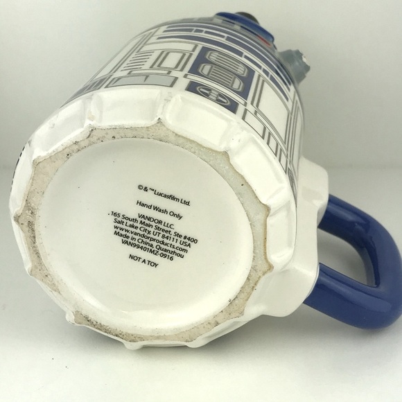 Star Wars R2D2 Disney Sculpted Ceramic Mug 20 oz. Vandor Bioworld Blue Used - Picture 5 of 6